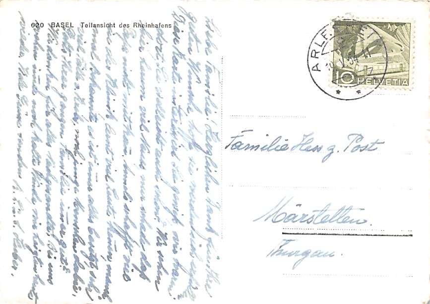 Basel, Teilansicht des Rheinhafens