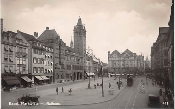 Basel, Marktplatz m. Rathaus