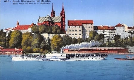Basel, Rheinpartie mit Münster