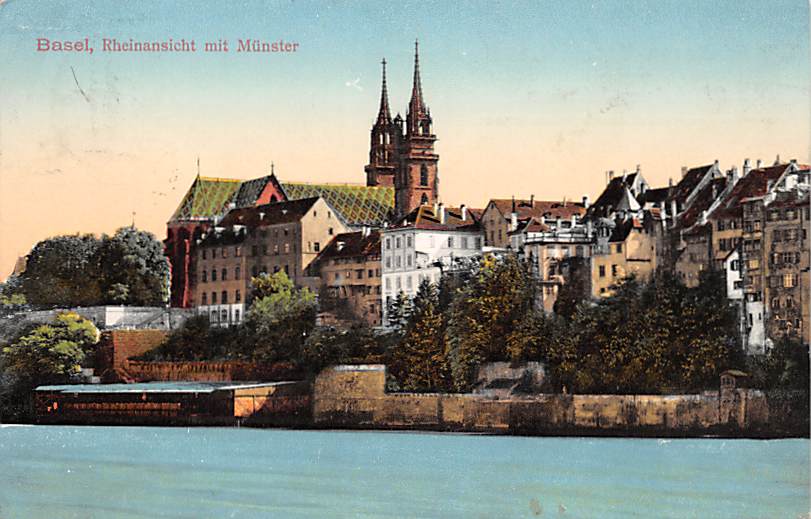 Basel, Rheinansicht mit Münster