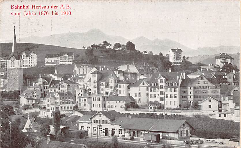 Herisau, Bahnhof Herisau vom Jahre 1876 bis 1910