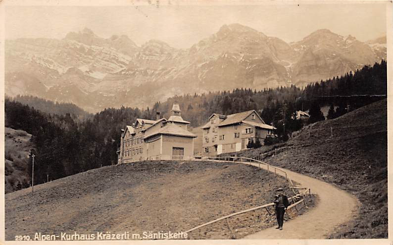 Urnäsch, Alpen-Kurhaus Kräzerli m. Säntiskette