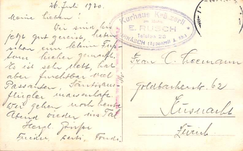 Urnäsch, Alpen-Kurhaus Kräzerli m. Säntiskette