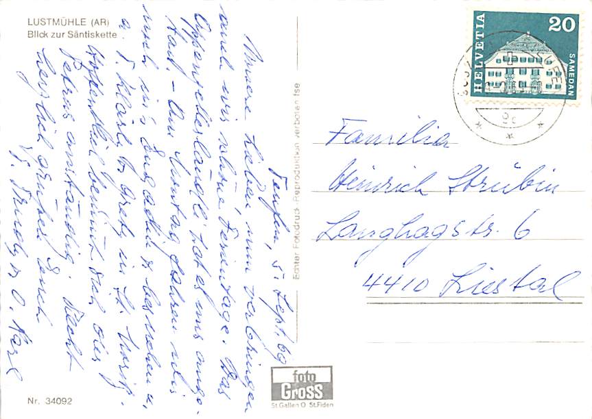 Lustmühle, Blick zur Säntiskette