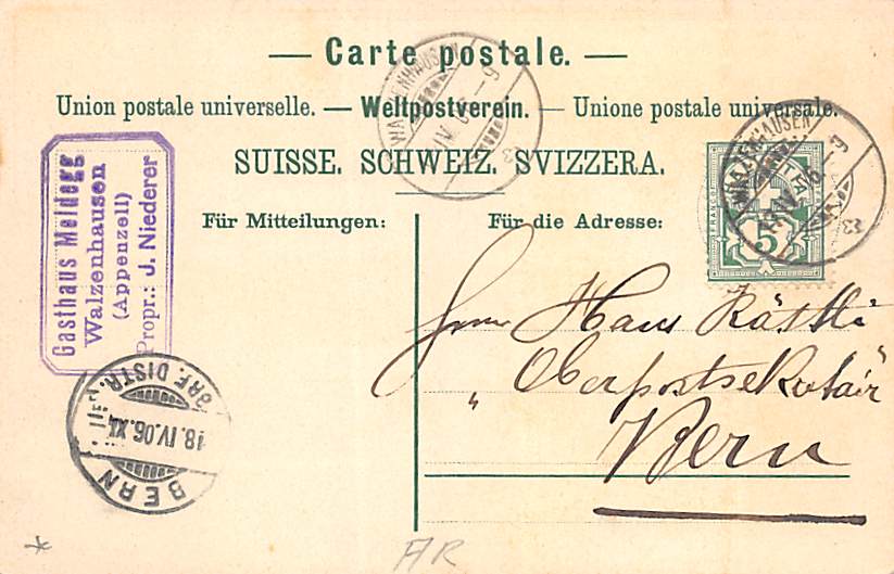 Walzenhausen, Gruss von der Meldegg