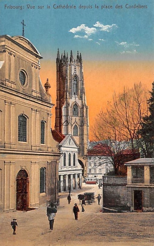 Freiburg, Vue sur la Cathédrale depuis la place des Cordeliers