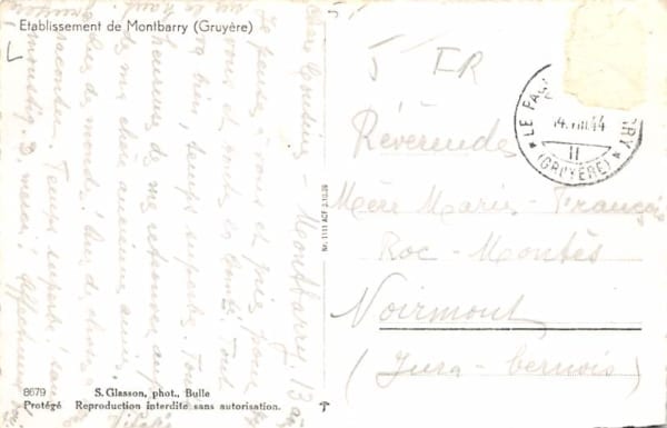 Gruyère, Etablissement de Montbarry
