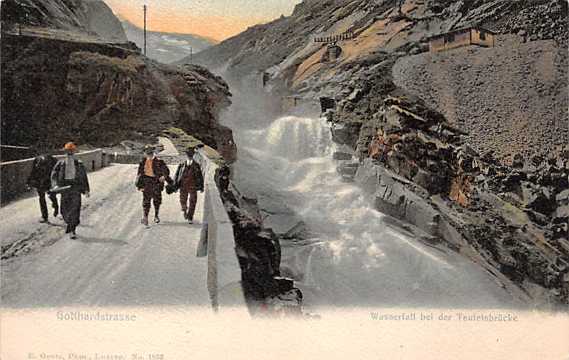 Gotthardstrasse, Wasserfall bei derTeufelsbrücke
