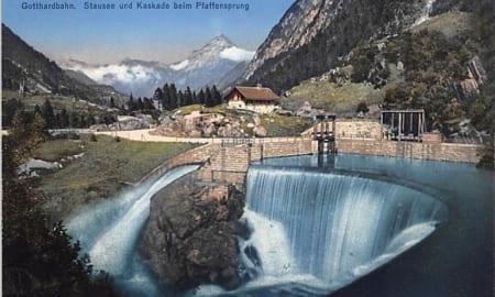 Wassen, Pfaffensprung, Gotthardbahn, Stausee
