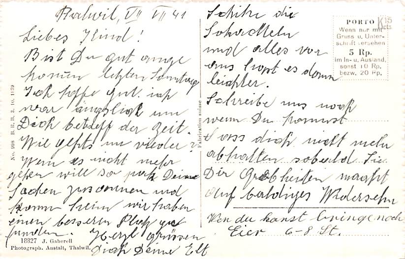 Thalwil, gegen den Glärnisch