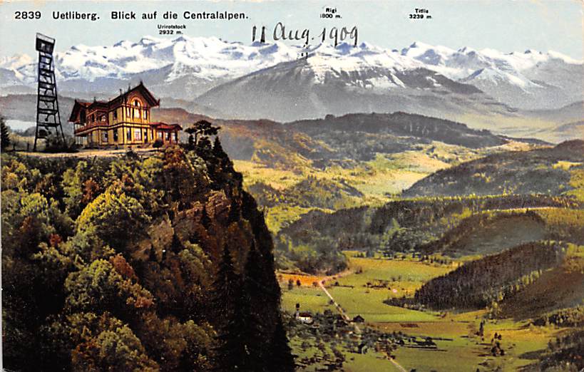 Zürich, Uetliberg, Blick auf die Centralalpen