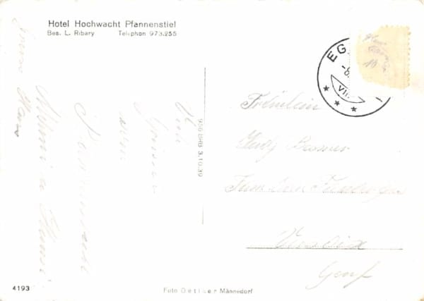 Pfannenstiel, Hotel Hochwacht
