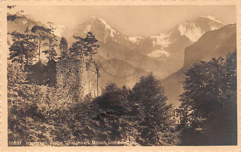 Interlaken, Ruine Unspunnen, Mönch und Jungfrau