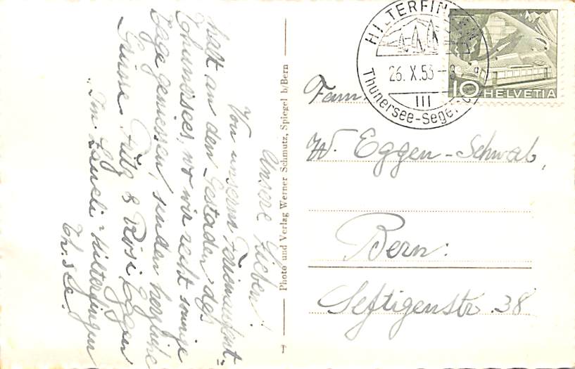 Hünibach, b/Thun, mit Blick auf die Alpen