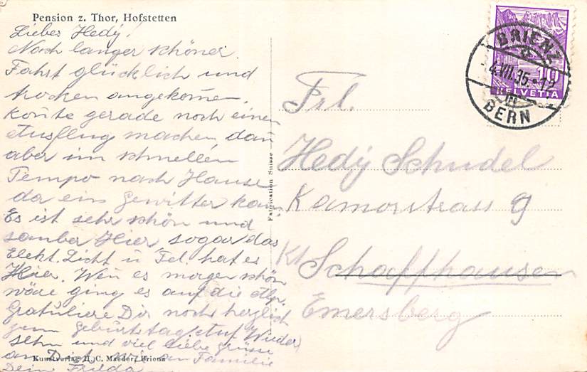 Hofstetten, Pension z. Thor