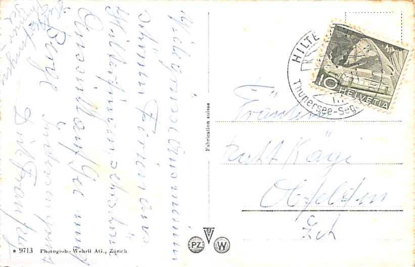 Hilterfingen, Kurheim Eden mit Eiger, Mönch u. Jungfrau