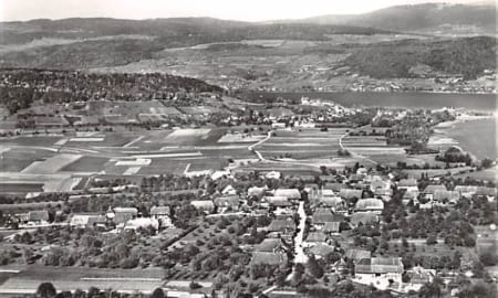 Vinelz, mit Erlach und Bielerseel, Fliegeraufnahme