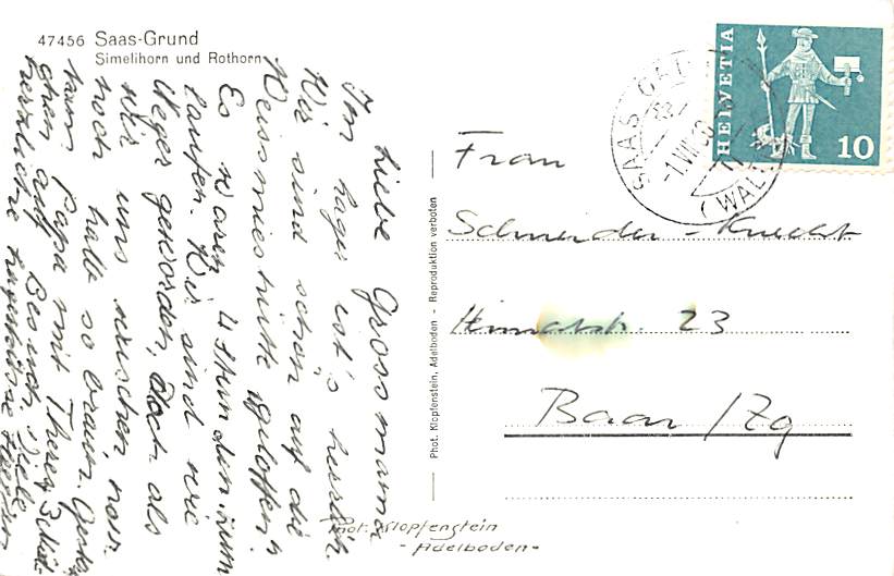 Saas-Grund, Simelihorn und Rothorn