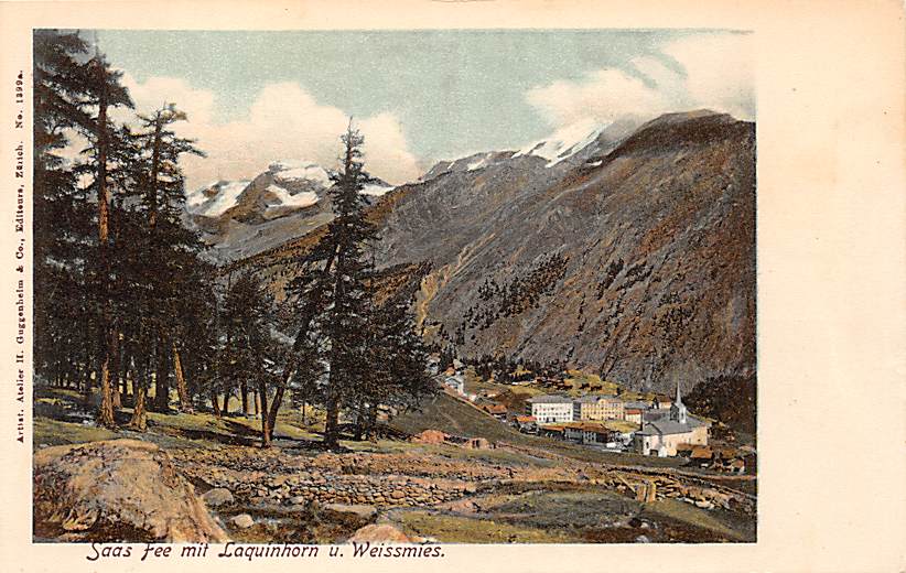 Saas-Fee, mit Laquinhorn u. Weissmies