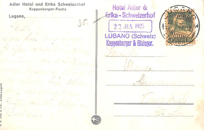 Lugano, Adler Hotel und Erika Schweizerhof