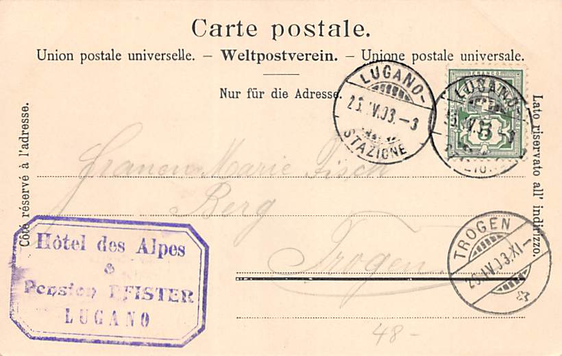 Lugano, Hotel Pfister