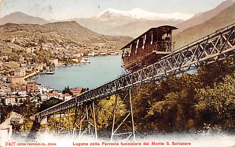 Lugano, colla Ferrovia funicolare del Monte S. Salvatore