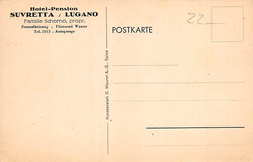 Lugano, Hotel-Pension Suvretta
