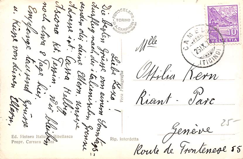 Camedo, Dogana Svizzera