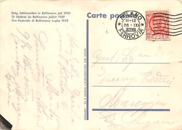 Bellinzona, Eidg. Schützenfest Juli 1929