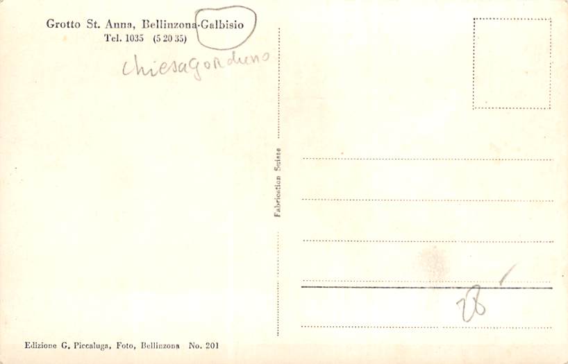 Bellinzona, Galbisio, Grotto St. Anna