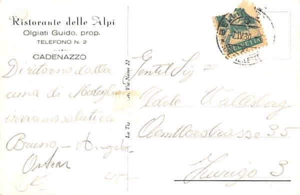 Cadenazzo, Ristorante delle Alpi