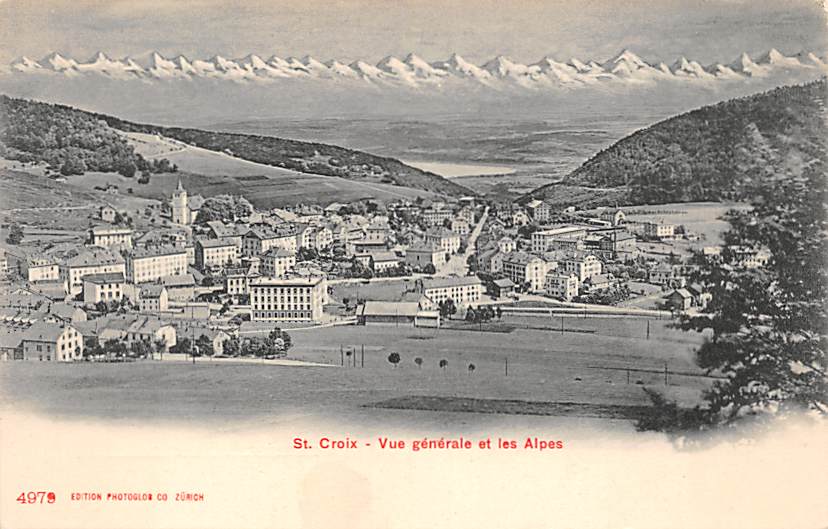 Ste. Croix, Vue générale et les Alpes