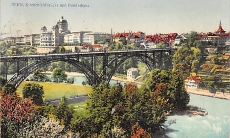 Bern, Kirchenfeldbrücke und Bundeshaus
