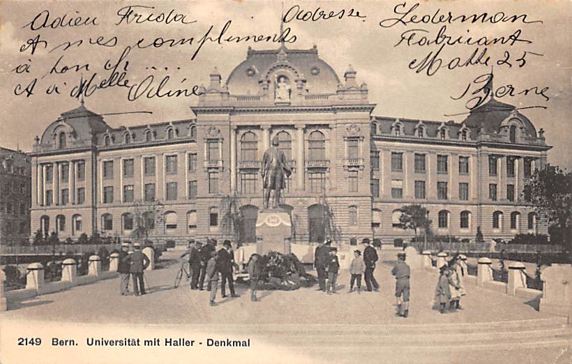 Bern, Universität mit Haller - Denkmal
