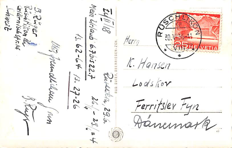 Rüschlikon, und die Glarneralpen