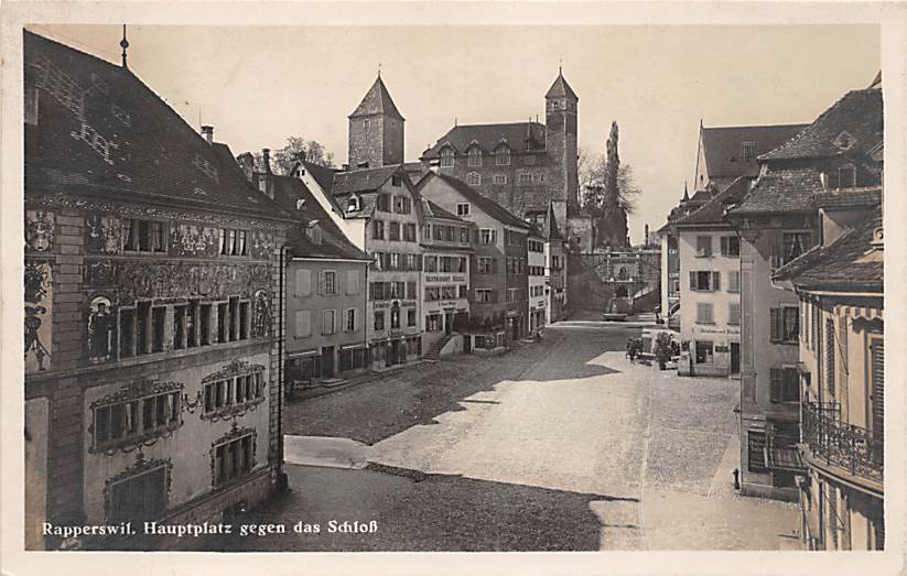 Rapperswil, Hauptplatz gegen das Schloss