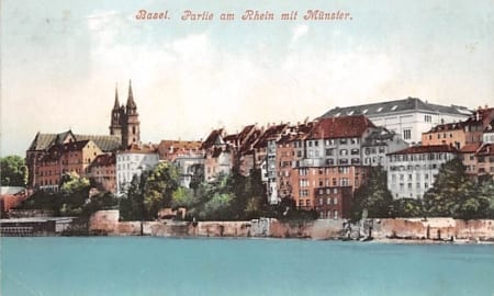 Basel, Partie am Rhein mit Münster