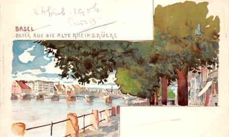 Basel, Blick auf die alte Rheinbrücke