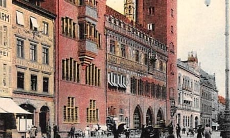 Basel, Partie am Markt m. d. neuen Rathaus