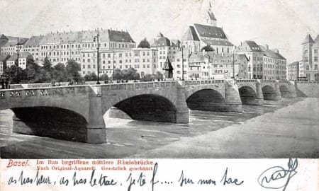 Basel, Im Bau begriffene mittlere Rheinbrücke