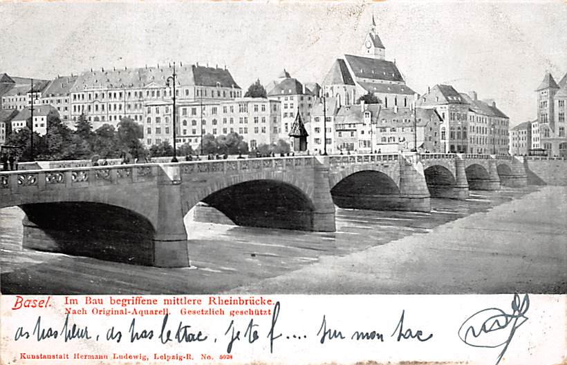 Basel, Im Bau begriffene mittlere Rheinbrücke