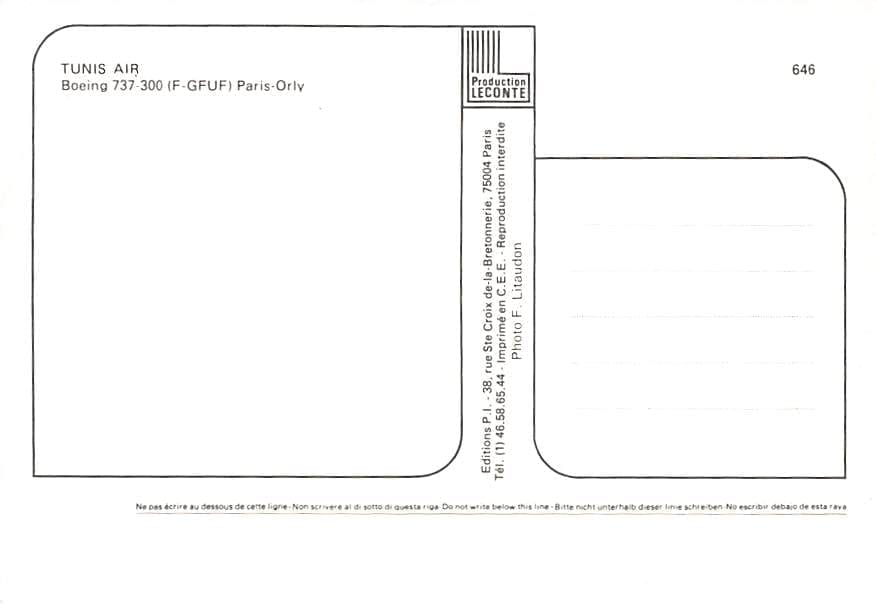 Boeing 737-300, Tunis Air, Paris-Orly