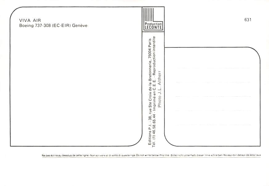 Boeing 737-308, Viva Air, Genf