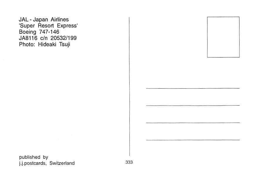 Boeing 747-146, Japan Airlines, Super Resort Express