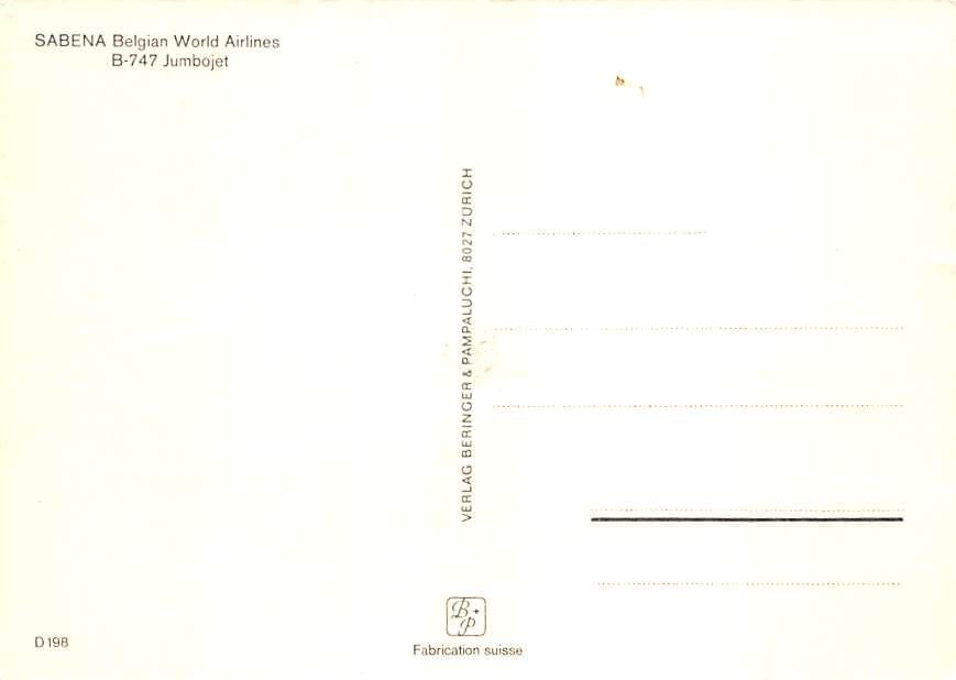 Boeing 747, Sabena Belgian World Airlines