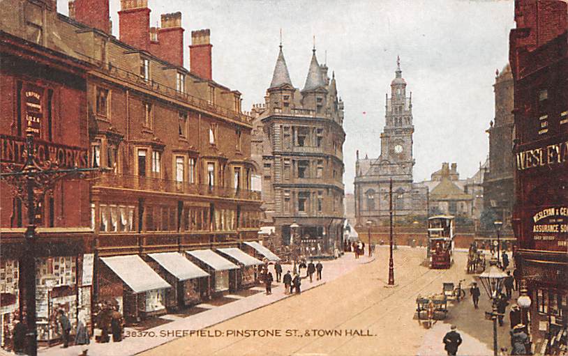 Sheffield, Pinstone St. & Town Hall