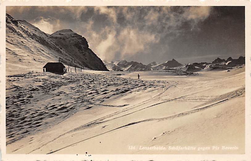 Lenzerheide, Schäferhütte gegen Piz Beverin