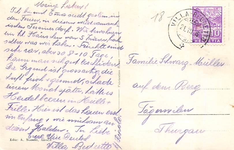 Villa, Valle Bedretto