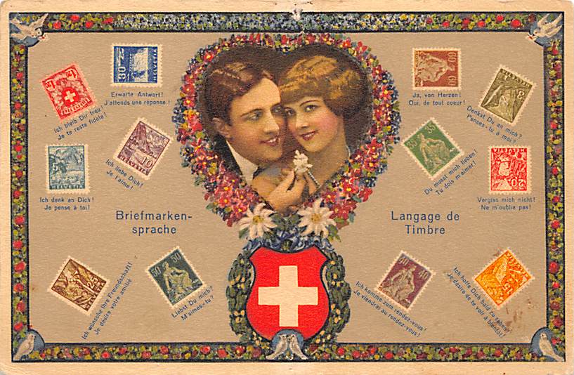 Briefmarkensprache, Liebespaar