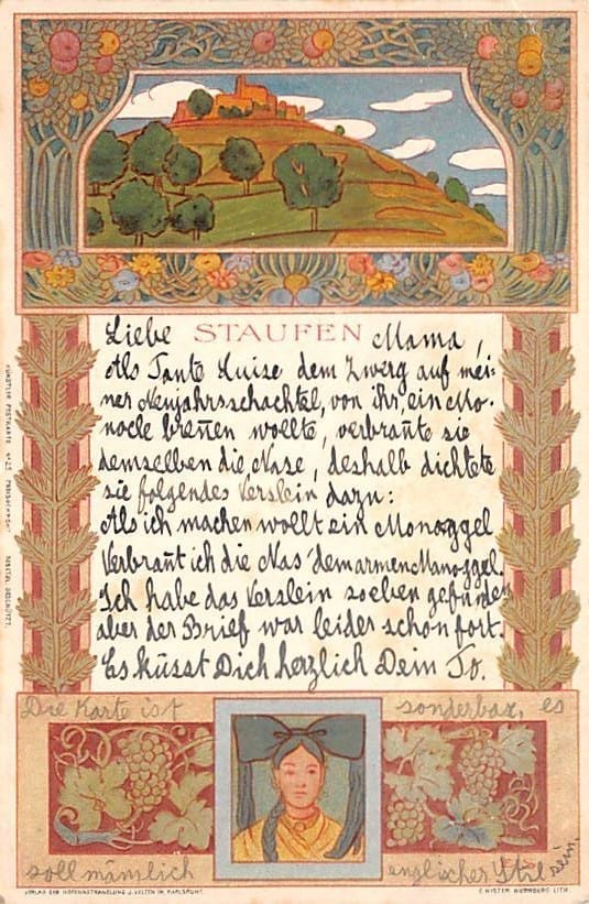 Staufen, Ernest Nister Nürnberg Litho